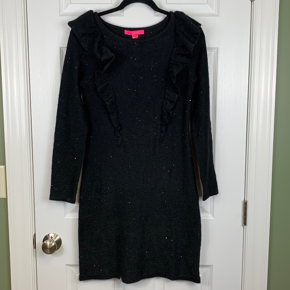 NWT Lilly Pulitzer Ruth black sequin sweater dress sz sm - Picture 4 of 11